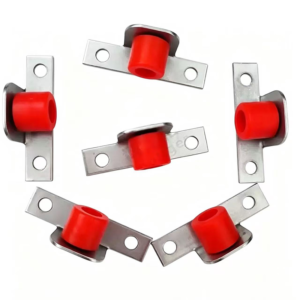 red-nylon-wheel-roller-stainless-plate-1-1.png Red Nylon Wheel Roller on Stainless Steel Plate for Sliding Door