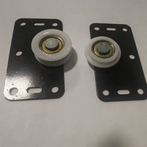 black-pom-twin-wheel-roller-on-zinc-plated-plate Black POM Twin Wheel Roller on Zinc Plated Plate - Jingmei Hardware