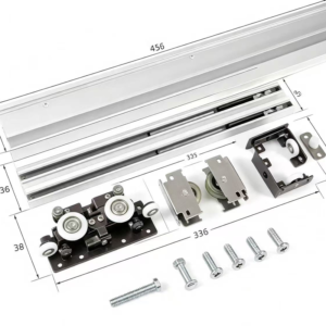 Galvanized Steel Grooved Track Hanging Roller with Triangle Bracket - Jingmei Hardware