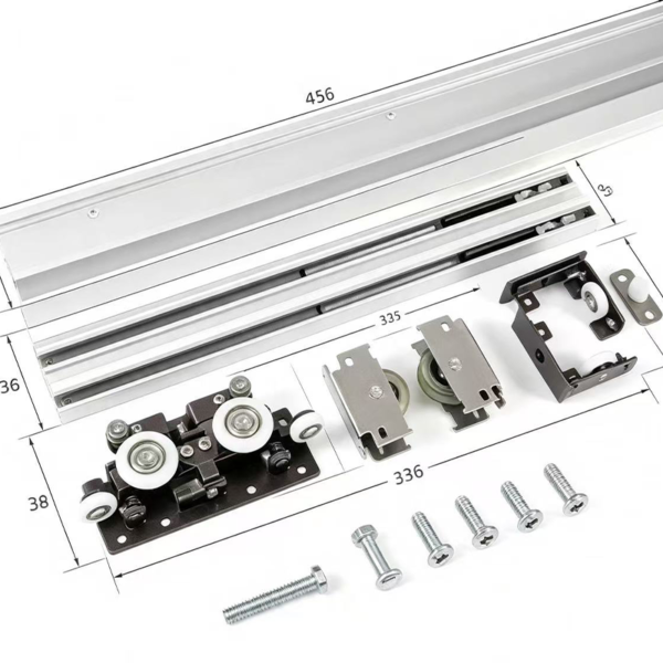 Galvanized Steel Grooved Track Hanging Roller with Triangle Bracket - Jingmei Hardware