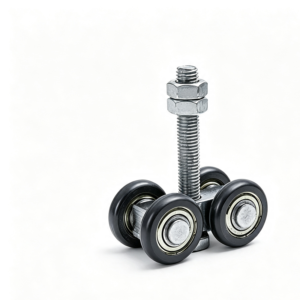 Galvanized Steel Hanging Door Roller Wheel with Triangle Bracket - Jingmei Hardware