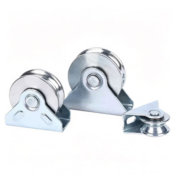 Galvanized Steel V-Groove Hanging Door Roller with Triangle Bracket - Jingmei Hardware
