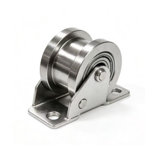 model-tr-302-stainless-steel-u-groove-roller-with-triangle-bracket Model TR-302 Stainless Steel U-Groove Roller with Triangle Bracket - Jingmei Hardware
