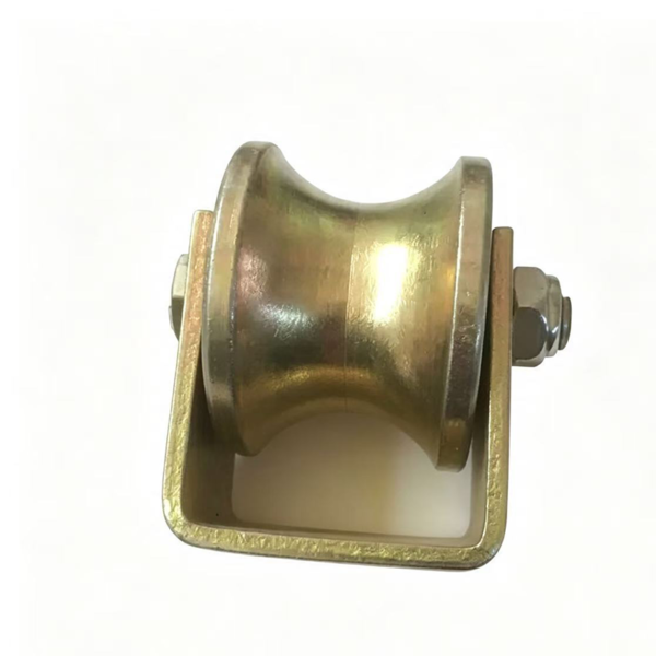 Model TR-309 U-Groove Guide Wheel with U-Bracket, Yellow Zinc Plated - Jingmei Hardware