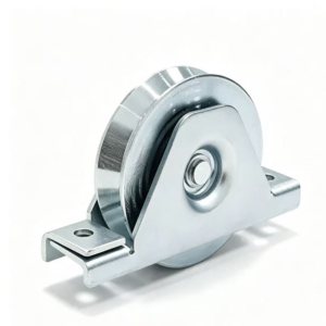 nylon-flat-roller-wheel-on-zinc-plated-plate Nylon Flat Roller Wheel on Zinc Plated Plate - Jingmei Hardware