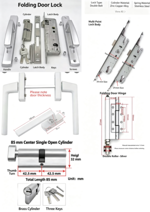 Space Aluminium Bedroom Door Lock Set with Lever Handles - Jingmei Hardware