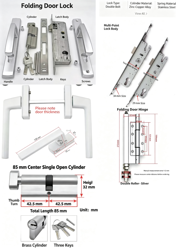 Space Aluminium Bedroom Door Lock Set with Lever Handles - Jingmei Hardware