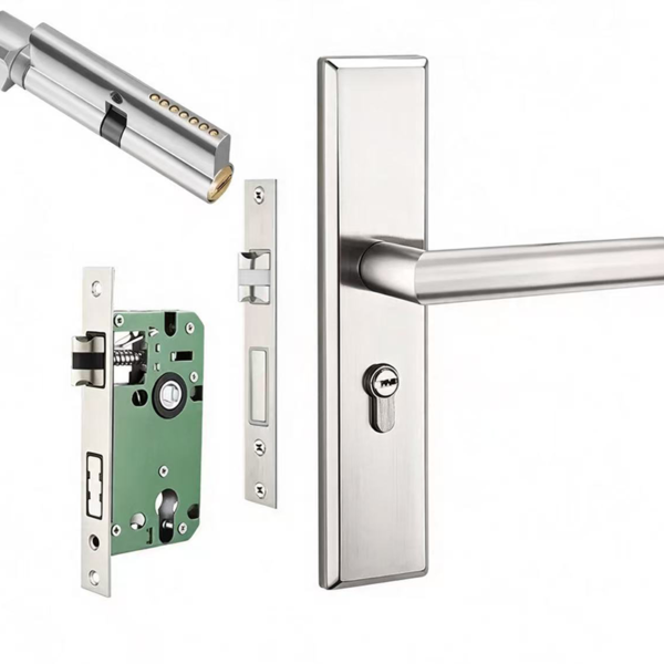 space-aluminium-mortise-door-lock-set-with-lever-handles Space Aluminium Mortise Door Lock Set with Lever Handles - Jingmei Hardware