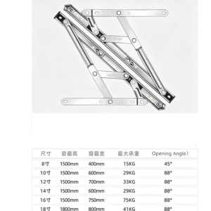 Stainless Steel Four-Bar Window Hinge for Aluminium Casement Windows - Jingmei Hardware