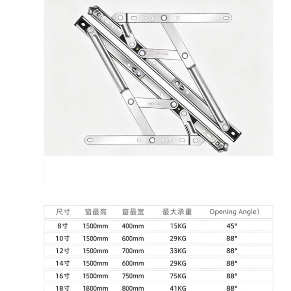 Stainless Steel Four-Bar Window Hinge for Aluminium Casement Windows - Jingmei Hardware