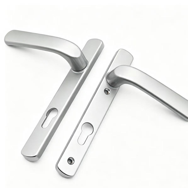 Stainless Steel Tube Door Lever Handle on Round Rose - Jingmei Hardware
