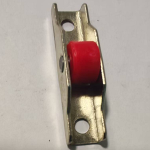 White POM Single Sliding Roller on Zinc Plated Plate - Jingmei Hardware