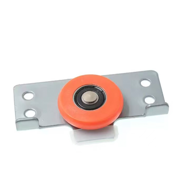 White POM Sliding Wardrobe Roller on Zinc Plated Plate - Jingmei Hardware