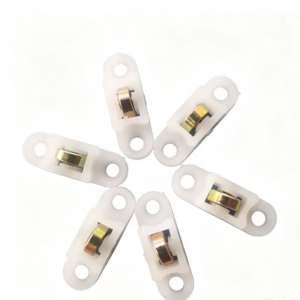 White POM U-Groove Roller on Zinc Plated Plate - Jingmei Hardware