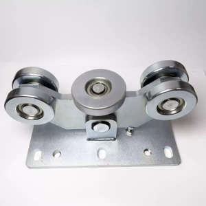 Zinc Plated Steel Grooved Track Hanging Roller with Triangle Bracket - Jingmei Hardware